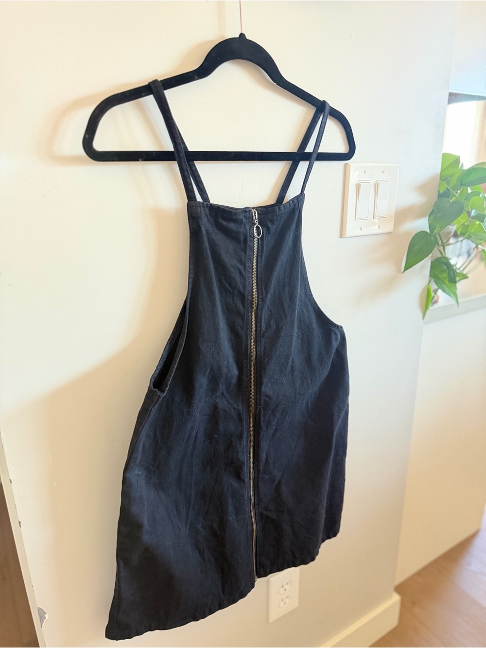 Cotton On Black Zip-Up 100% Cotton Dress with Ring Pull Zipper Detail - Picture 2 of 8